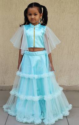 Kids Sky Blue Lehenga Choli 3