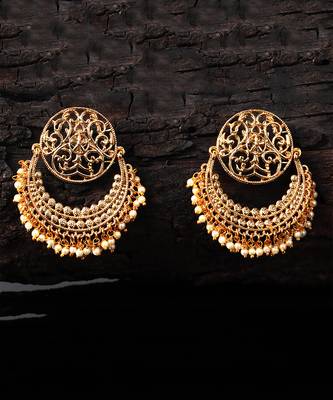 Gold Plated Beaded Handcrafted Chandbali 1