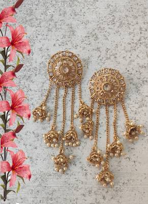 Pearls Tassels  Jhumki Drops Earring 3