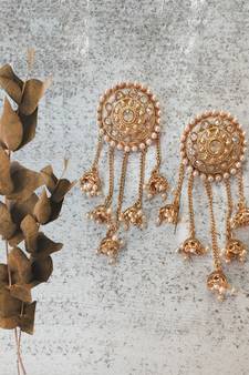 Gold Plated Stylish Pearl Jhumka Jhumki Traditional Earrings
