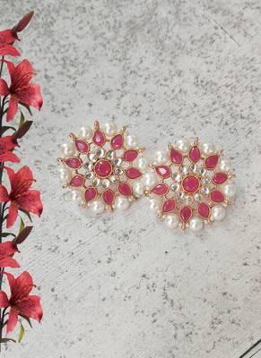 Ruby Kundan Stud Earrings 1