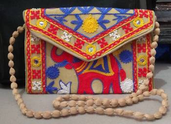 Thread Work Embroidery Clutch 1