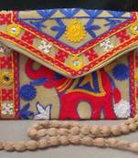 Thread Work Embroidery Clutch