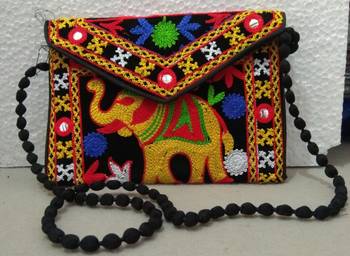 Thread Work Embroidery Clutch 1