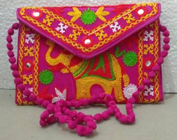 Thread Work Embroidery Clutch 1