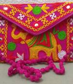 Thread Work Embroidery Clutch