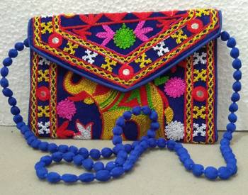 Thread Work Embroidery Clutch 1