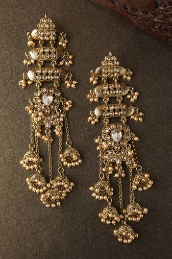 Gold-Toned Dome Shaped Jhumkas