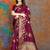 Wine Woven Art Silk Saree With Blouse