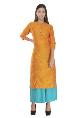 Womens Polly Silk Straight Kurta 1