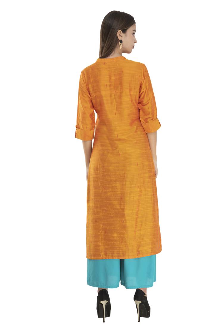 Womens Polly Silk Straight Kurta