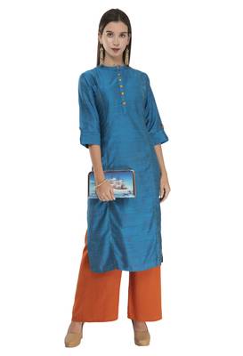 Womens  Polly Silk Straight Kurta 1