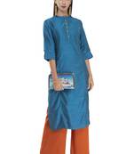 Womens  Polly Silk Straight Kurta