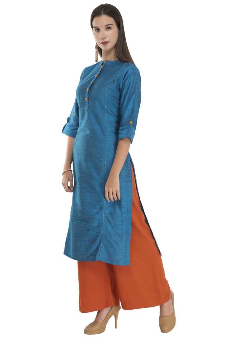 Womens  Polly Silk Straight Kurta