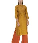 Womens Printed Straight Polly Silk Kurta
