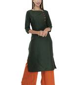 Womens Embroidered Straight Polly Silk Kurta