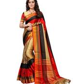Multicolor Printed Art Silk Saree With Blouse