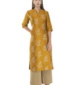 Womens Embroidered Straight Polly Silk Kurta