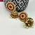 Red Dome Shaped Stone Studded Enamelled Jhumkas