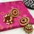 Red Dome Shaped Stone Studded Enamelled Jhumkas