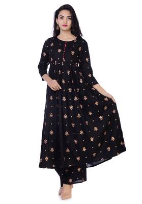 Black printed cotton kurtas-and-kurtis 1