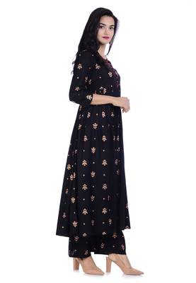 Black printed cotton kurtas-and-kurtis 2