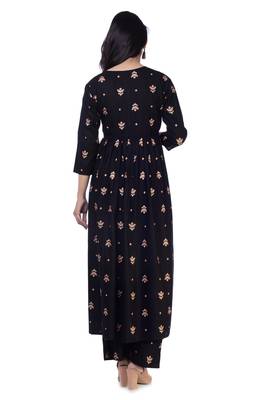 Black printed cotton kurtas-and-kurtis 5