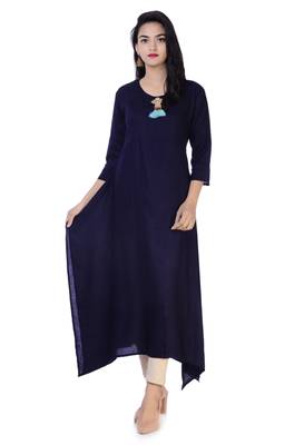Blue printed rayon kurtas-and-kurtis 1
