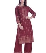 Multicolor printed rayon kurtas-and-kurtis
