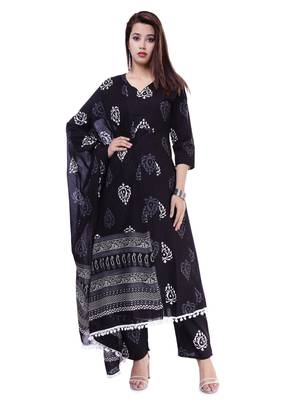 Black printed cotton kurtas-and-kurtis 1