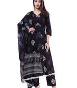 Black printed cotton kurtas-and-kurtis