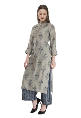 Womens Straight Cotton Rayon Kurta 1