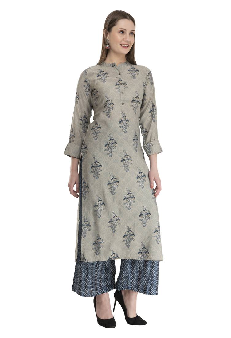 Womens Straight Cotton Rayon Kurta