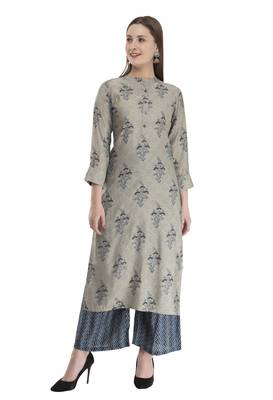 Womens Straight Cotton Rayon Kurta 5
