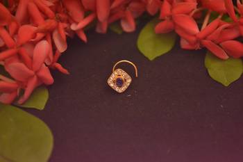 Designer Diamond Classic Purple Nose Pin or Nose ring 1