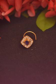 Designer Diamond Classic Purple Nose Pin or Nose ring