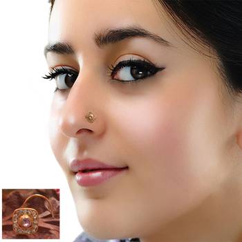 Designer Diamond Classic Pink Nose Pin or Nose ring 3