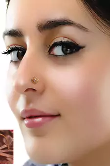 Designer Diamond Classic Pink Nose Pin or Nose ring