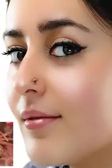 Designer Diamond Classic Red Nose Pin or Nose ring