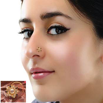 Designer Diamond Classic Blue Nose Pin or Nose ring 1