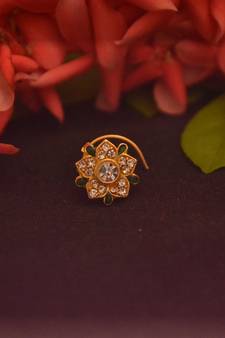 Designer Diamond Classic Green Nose Pin or Nose ring