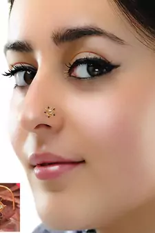 Designer Diamond Classic Blue Nose Pin or Nose ring