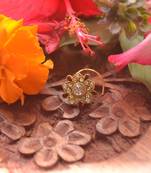 Designer Diamond Classic Maroon Red Nose Pin or Nose ring