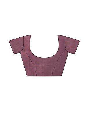 Purple Printed Poly Silk Saree With Blouse 5