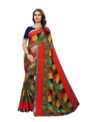 Multicolor Printed Georgette Saree With Blouse 1