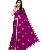 Dark orchid embroidered georgette saree with blouse