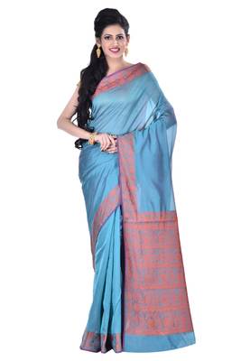 Green Woman Cotton Silk Blend  Banarasi Saree 1