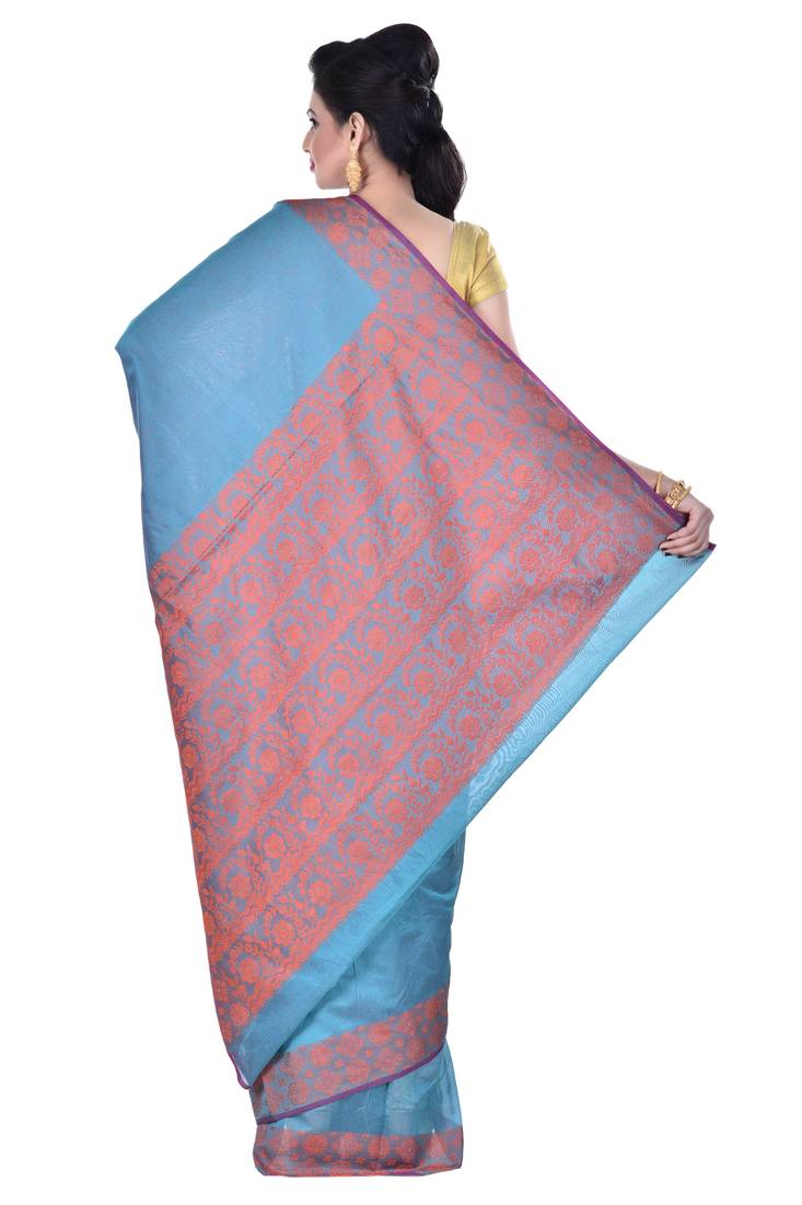 Green Woman Cotton Silk Blend  Banarasi Saree