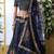 Elegent Navy Blue Coding Embroidered Art Silk Semi Stitched Bridal Lehenga
