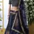 Elegent Navy Blue Coding Embroidered Art Silk Semi Stitched Bridal Lehenga